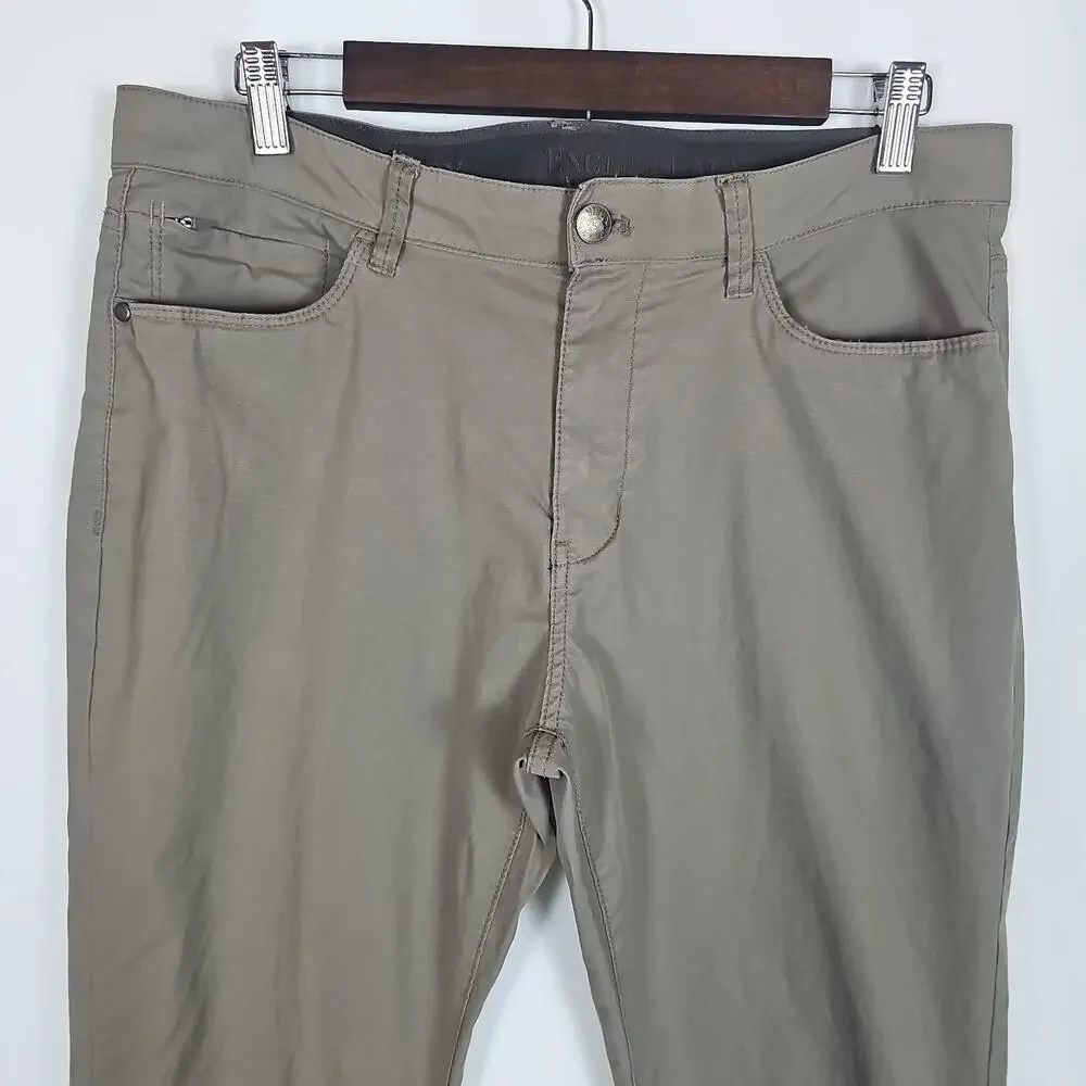 English Laundry Brown Stretch Chino Pants Men's 34x30 Slim Straight Leg, Casual